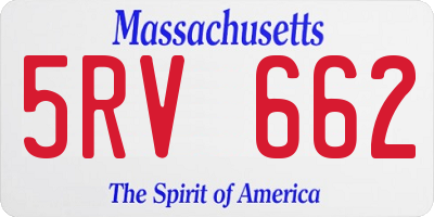 MA license plate 5RV662