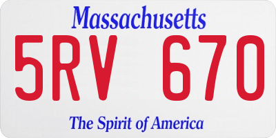 MA license plate 5RV670