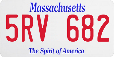 MA license plate 5RV682