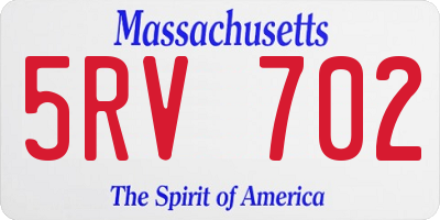 MA license plate 5RV702