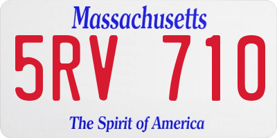MA license plate 5RV710