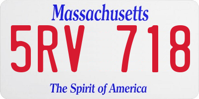 MA license plate 5RV718