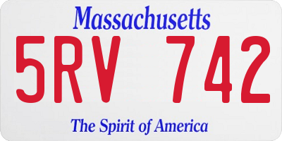 MA license plate 5RV742