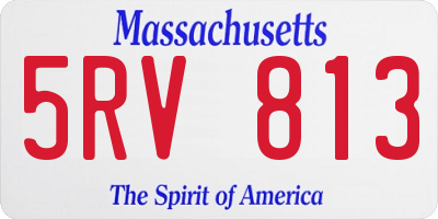 MA license plate 5RV813