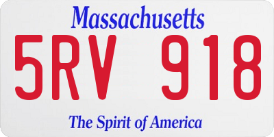 MA license plate 5RV918