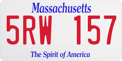 MA license plate 5RW157