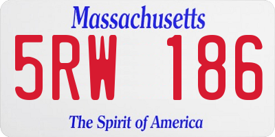 MA license plate 5RW186