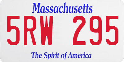 MA license plate 5RW295