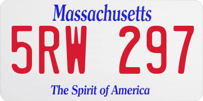 MA license plate 5RW297