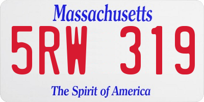 MA license plate 5RW319