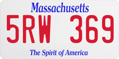 MA license plate 5RW369