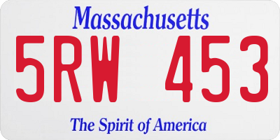MA license plate 5RW453
