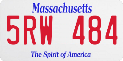 MA license plate 5RW484