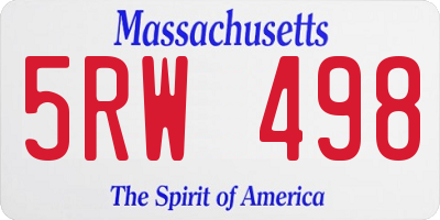 MA license plate 5RW498