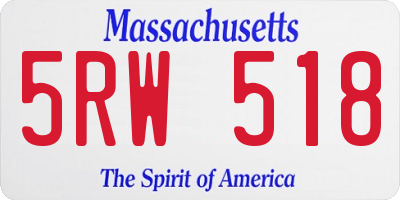 MA license plate 5RW518