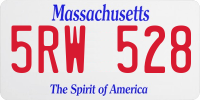 MA license plate 5RW528