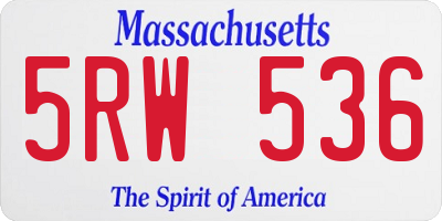 MA license plate 5RW536