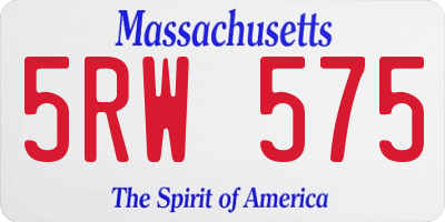 MA license plate 5RW575