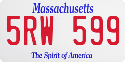 MA license plate 5RW599