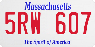 MA license plate 5RW607
