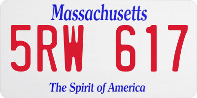 MA license plate 5RW617