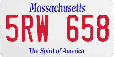 MA license plate 5RW658