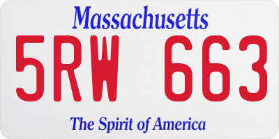 MA license plate 5RW663