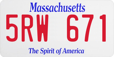 MA license plate 5RW671