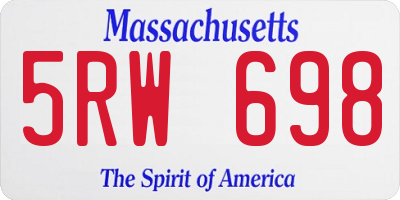 MA license plate 5RW698