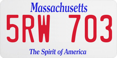 MA license plate 5RW703