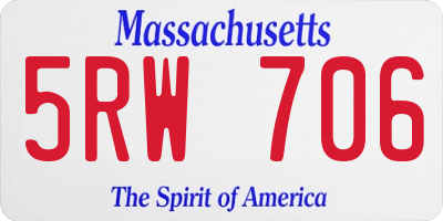 MA license plate 5RW706