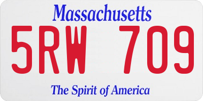 MA license plate 5RW709