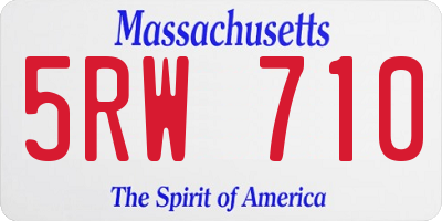 MA license plate 5RW710
