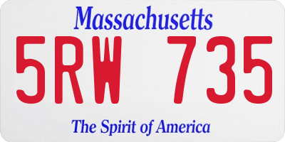 MA license plate 5RW735