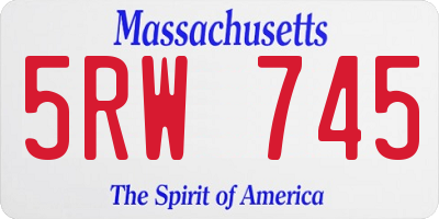 MA license plate 5RW745