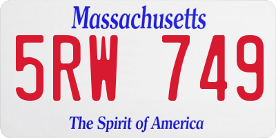 MA license plate 5RW749
