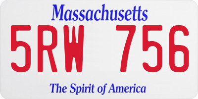 MA license plate 5RW756