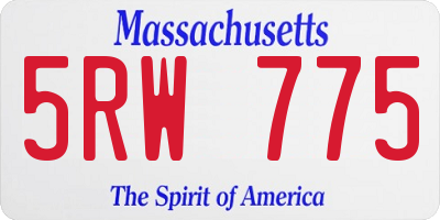 MA license plate 5RW775