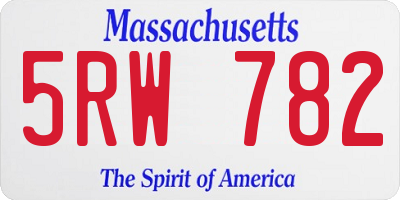MA license plate 5RW782