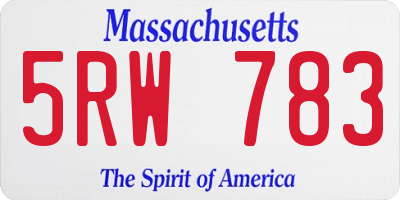 MA license plate 5RW783