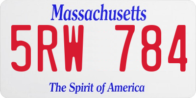 MA license plate 5RW784