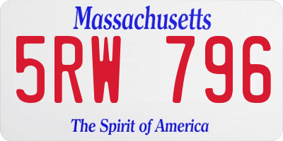 MA license plate 5RW796