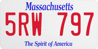 MA license plate 5RW797