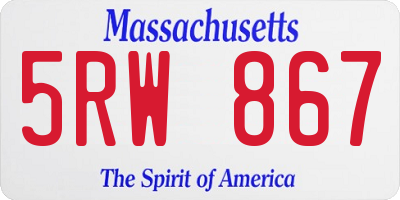 MA license plate 5RW867