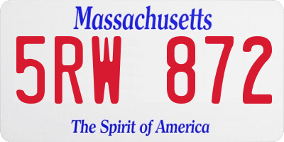 MA license plate 5RW872