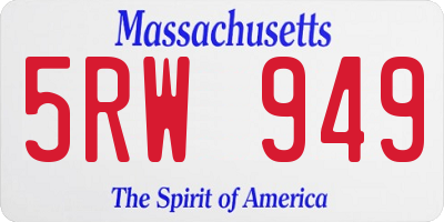 MA license plate 5RW949