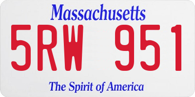 MA license plate 5RW951