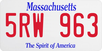 MA license plate 5RW963