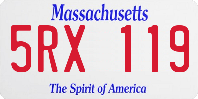 MA license plate 5RX119