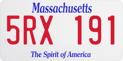 MA license plate 5RX191